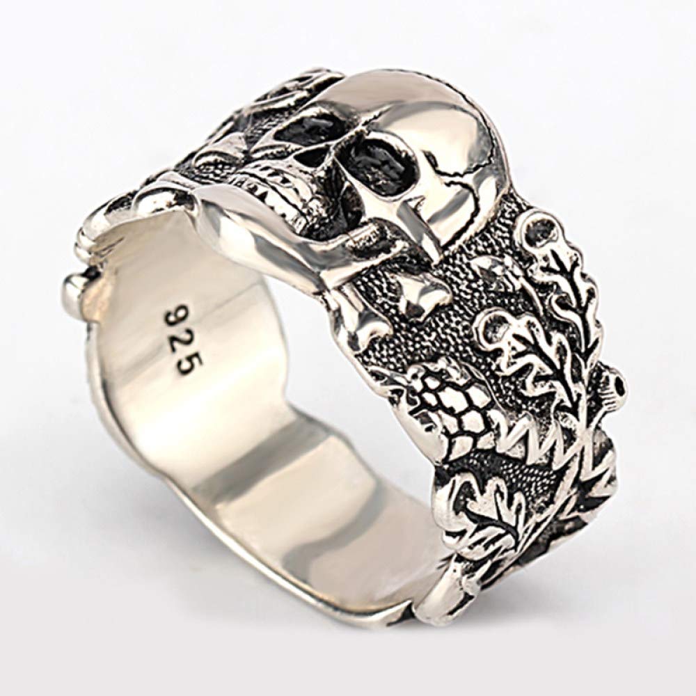925 Sterling Silver Ring,Skull Ring For Men Skeleton Walking Evil
